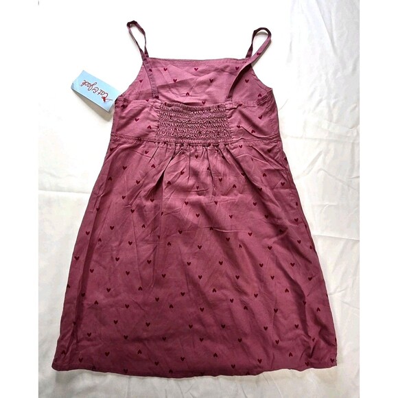 Cat & Jack Girls Rose Heart Print Sundress XS 4/5 Pink Sleeveless Summer - Picture 4 of 8
